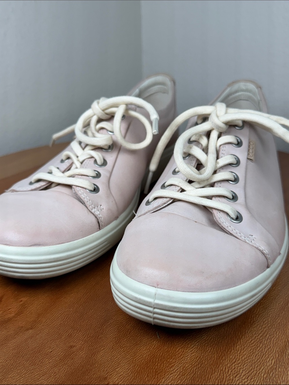 ECCO Soft 7 Leather Shoes Sneakers Rose Leather Pale Pink Women’s Size 9US - Picture 8 of 12
